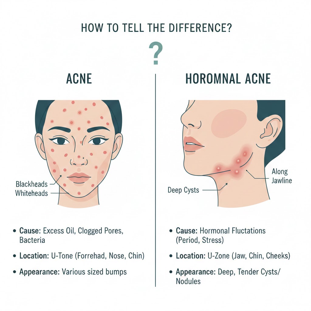 Acne vs Hormonal Acne