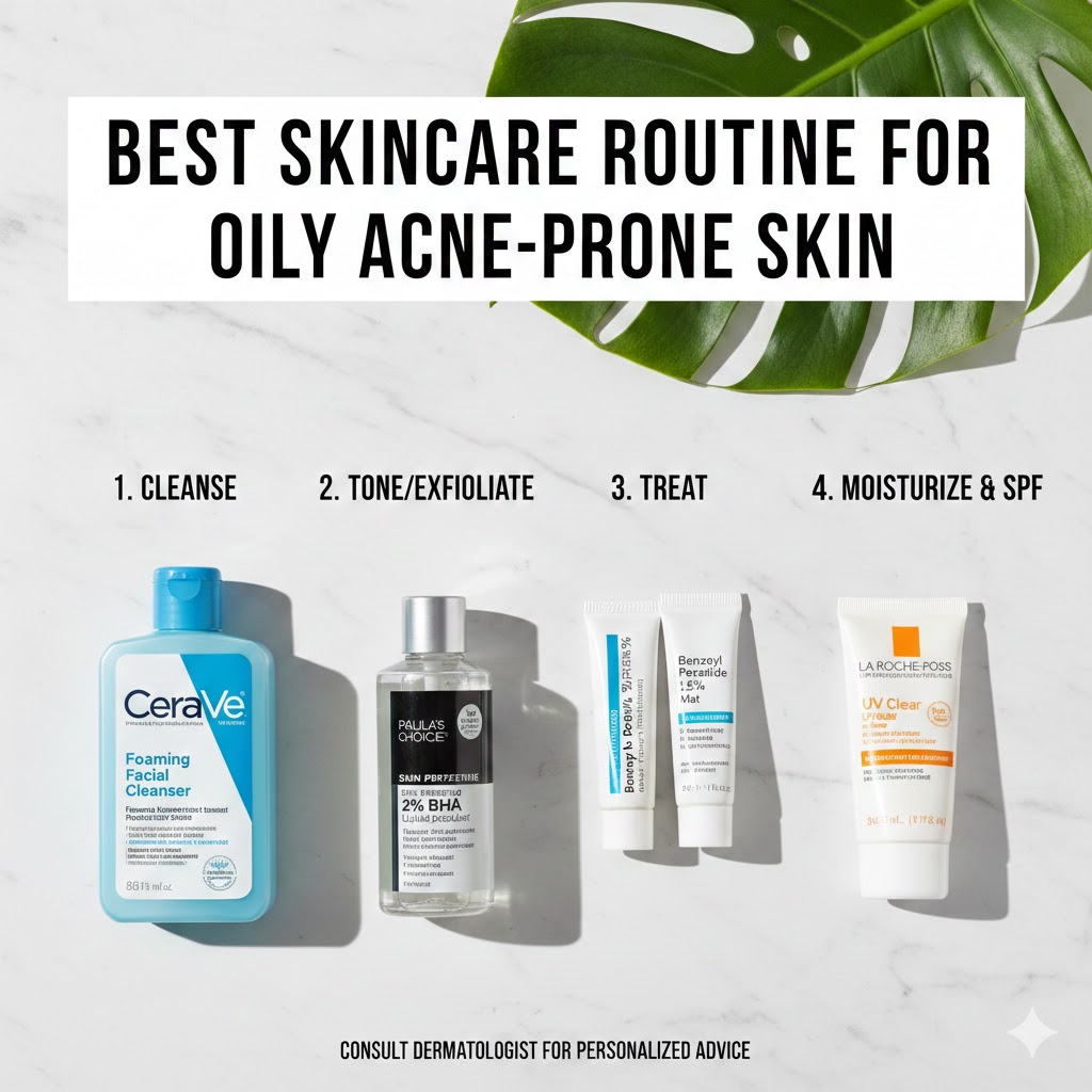 Skincare Routine for Oily Acne-Prone Skin