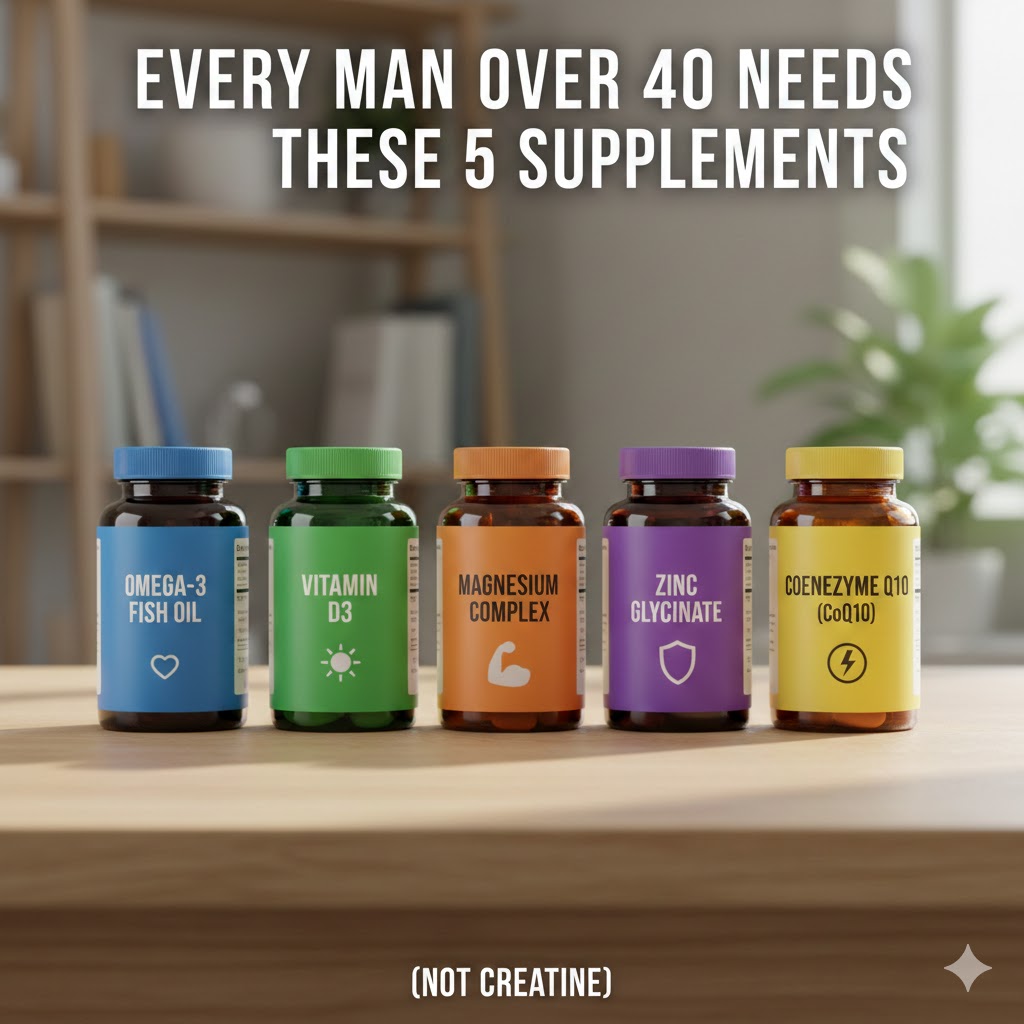 Every Man Over 40 Needs These 5 Supplements