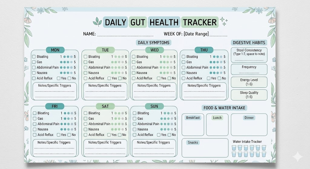 Track probiotics for women gut health results with daily symptom tracker