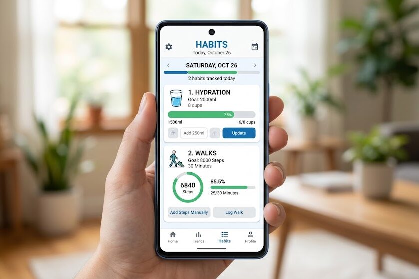 Monitor self care routine with habit tracker