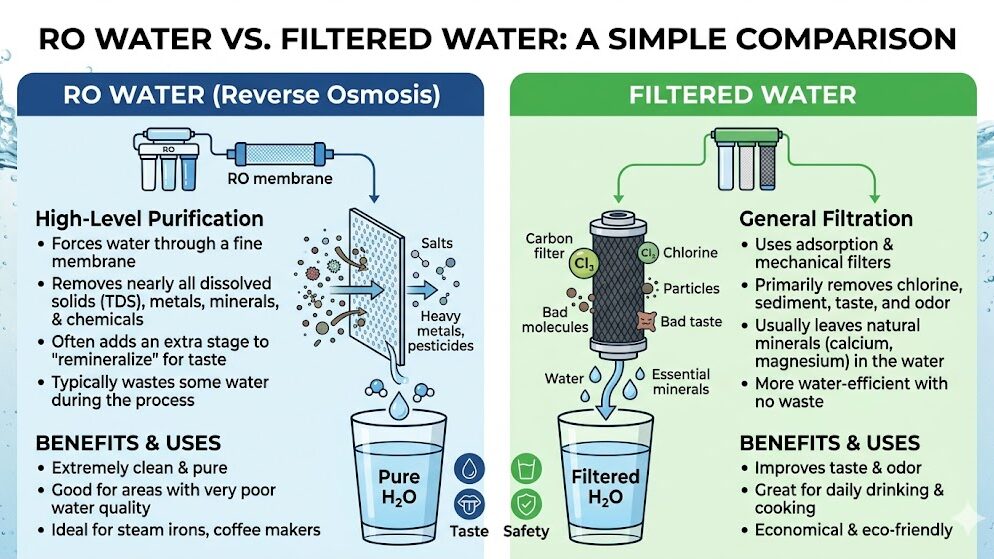 RO water vs filtered water explained