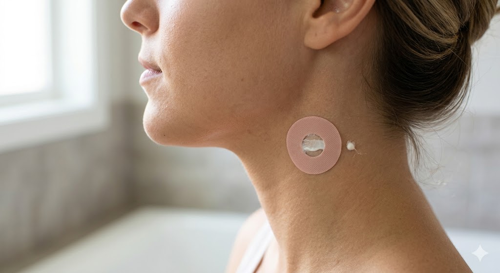 Patch test anti aging skin care routine products safely