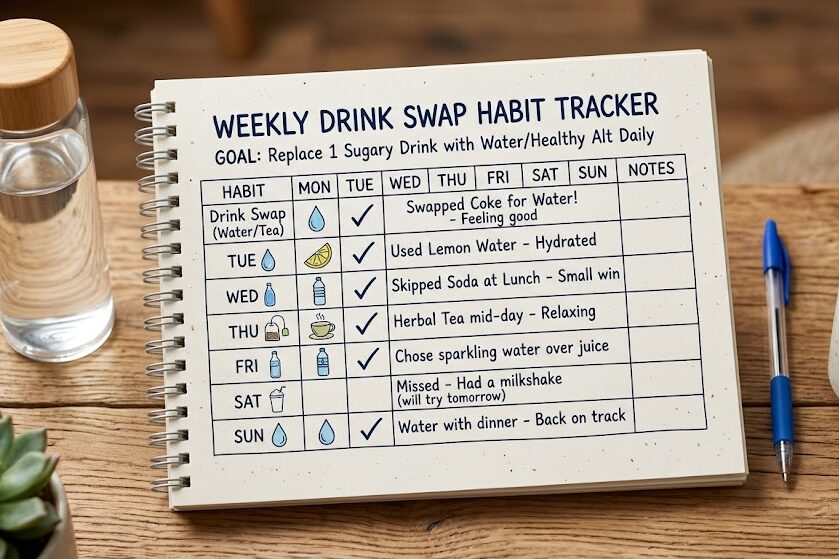 Track prebiotic soda routine for healthier drink habits