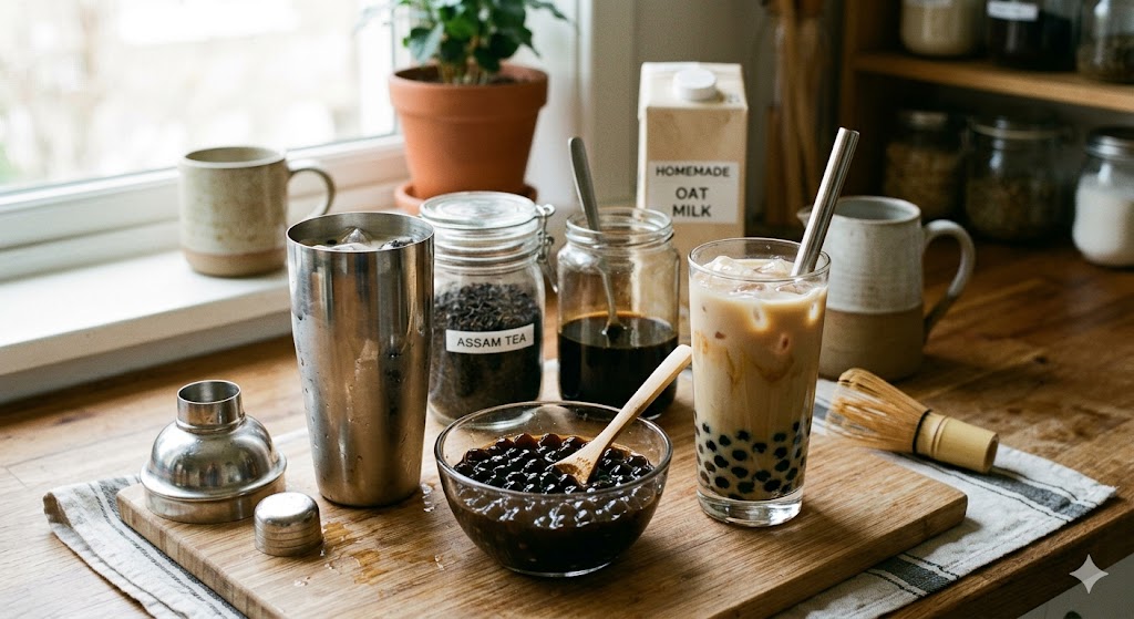 Make homemade boba tea flavors with simple tools