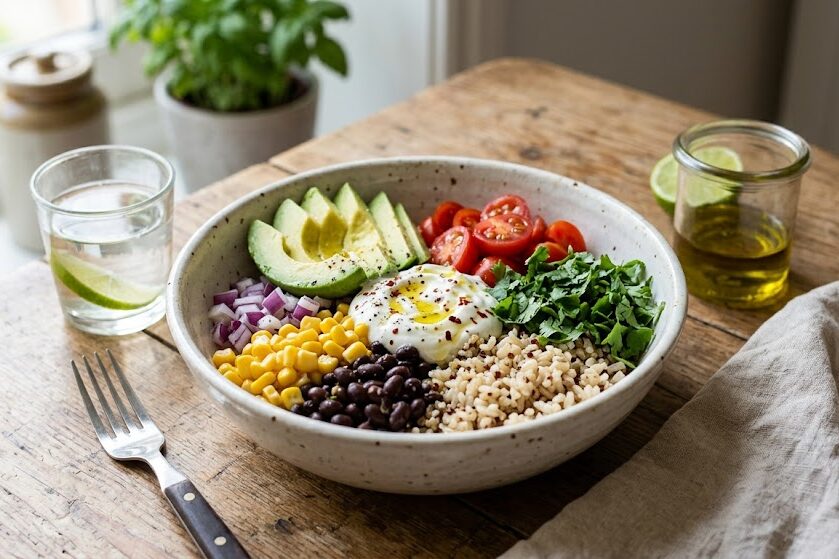 Create healthy meal from minimally processed foods