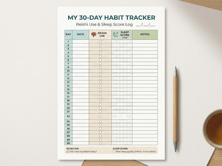 Track reishi mushroom benefits with daily routine context