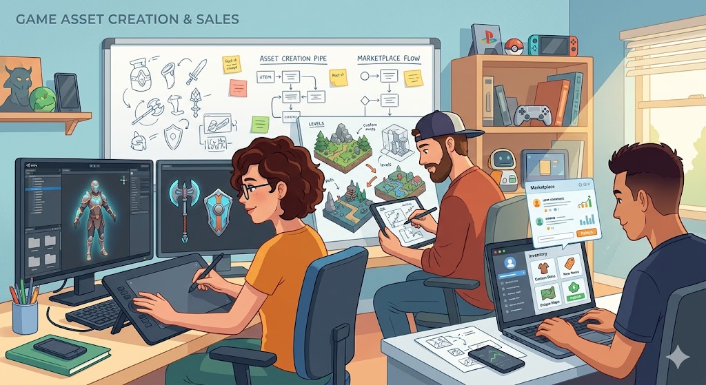 Creating and selling assets