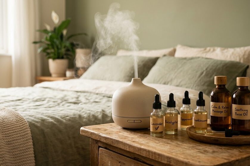 Use aromatherapy massage oils and tools
