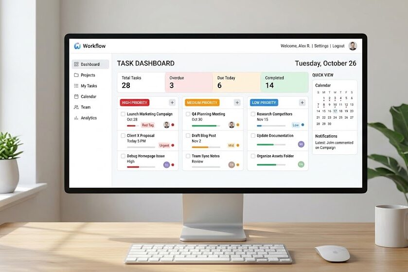 Organize mental clarity tasks with productivity app