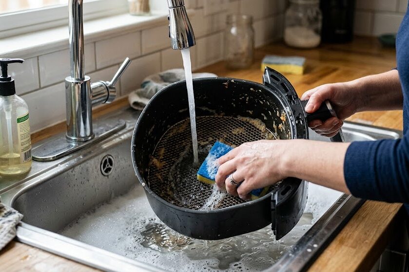 Clean air fryer properly after cooking