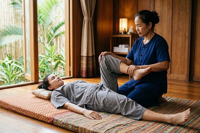 Experience traditional thai massage stretching techniques