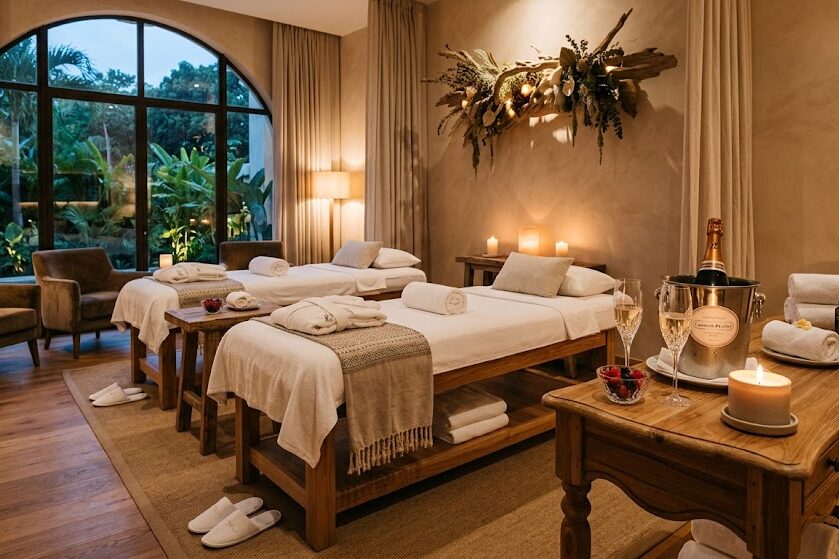 Compare luxury couples massage package amenities