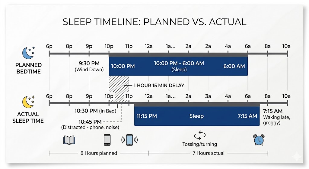 Compare bedtime procrastination sleep schedule disruption