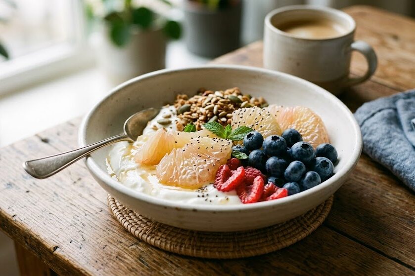Create healthy pomelo breakfast bowl recipe