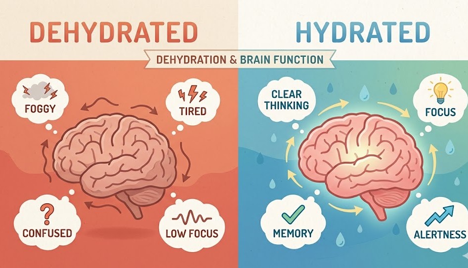 Dehydration brain function