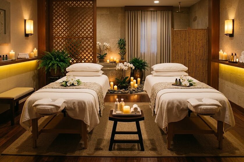 Experience couples massage in a luxury spa room
