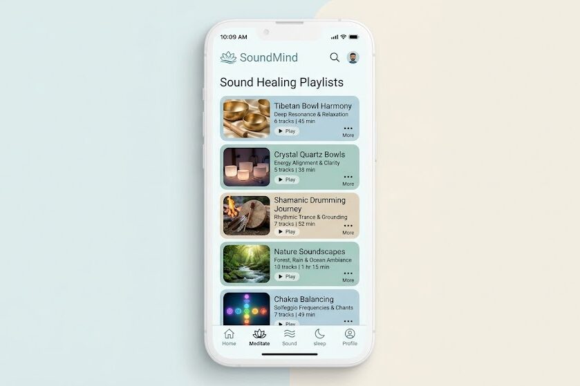 Use meditation apps for sound bath relaxation sessions