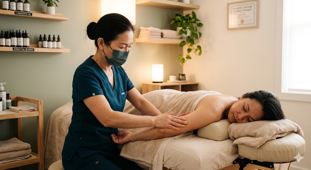 Lymphatic drainage massage therapist