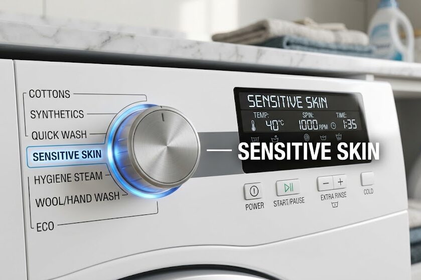 Choose gentle wash settings for hypoallergenic laundry detergent