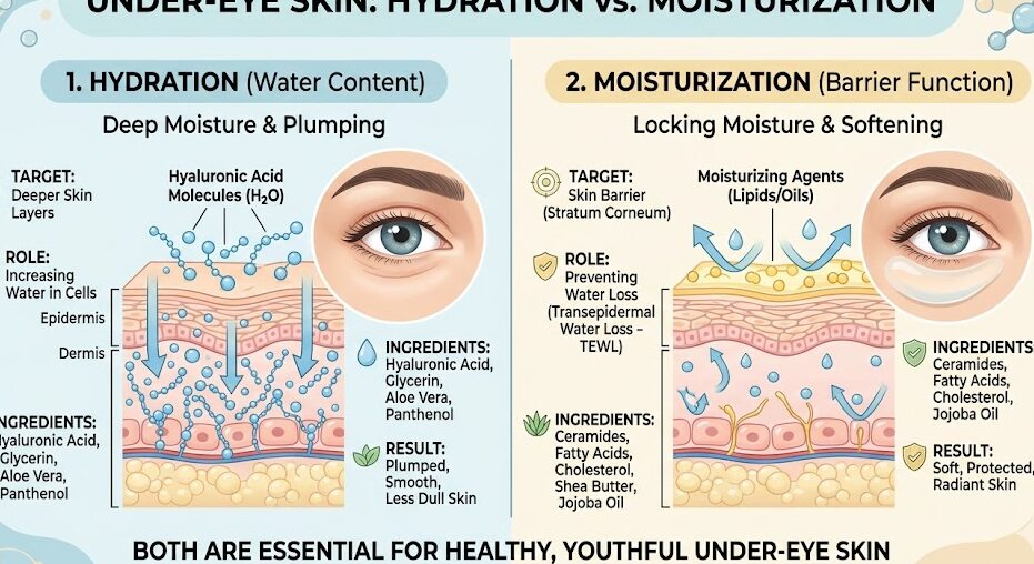 Understand hydration and moisturization differences in eye care