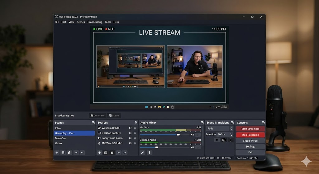 Stream gameplay using OBS for gaming income