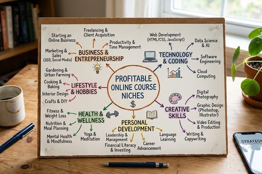 Explore profitable online courses to sell in different industries