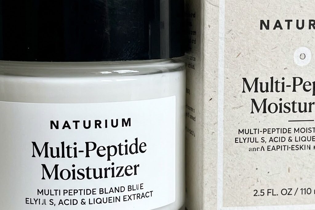 View Naturium Multi Peptide Moisturizer packaging and texture