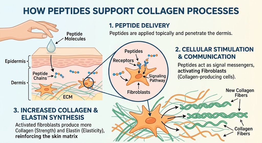 Understand peptide skincare benefits through collagen support