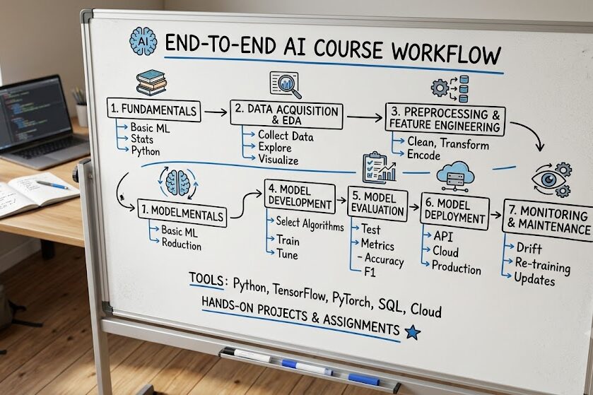 Create online courses with AI workflow