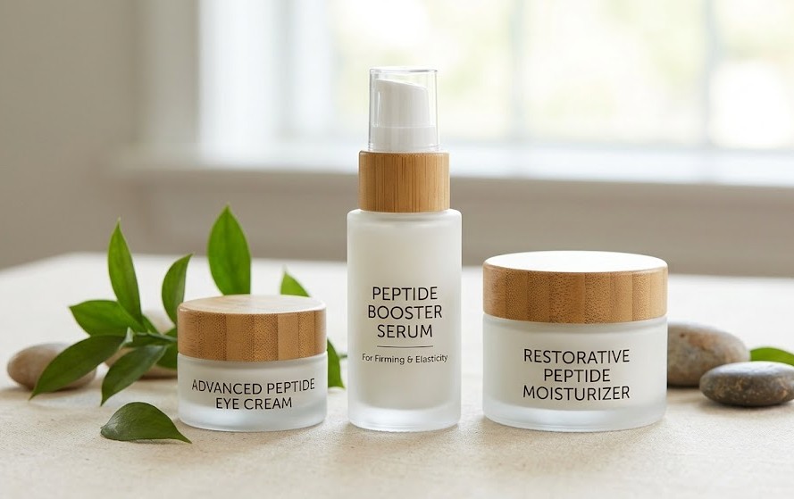 Skin products with peptides