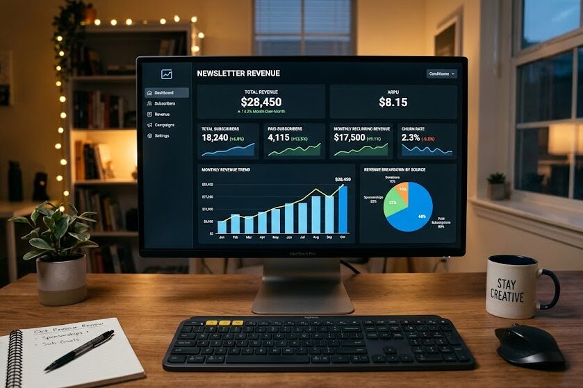 Analyze email newsletter monetization metrics