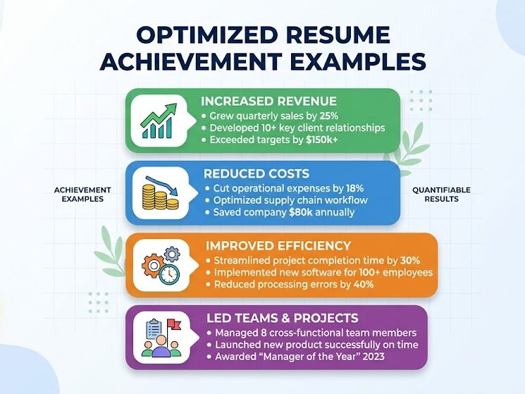 Resume accomplishments with measurable results