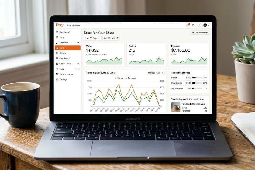 Analyze Etsy shop performance metrics