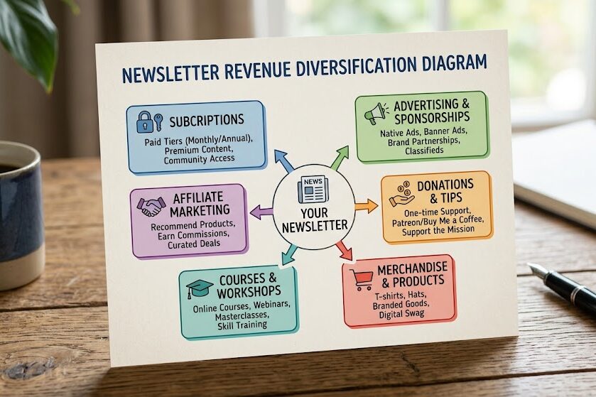 Compare newsletter revenue streams and monetization models