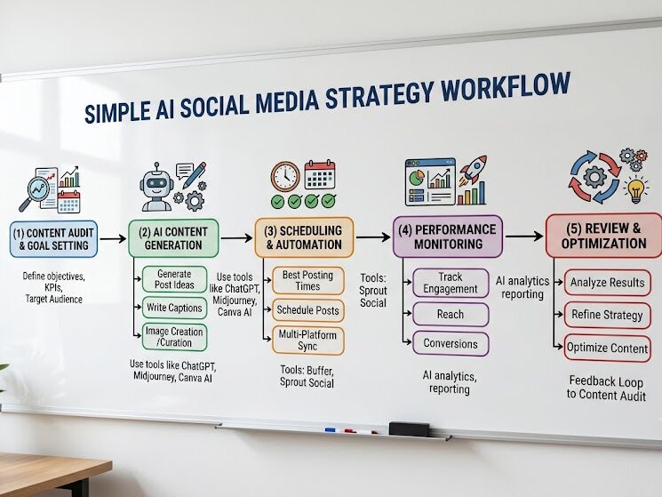 Build AI social media strategy for small business growth