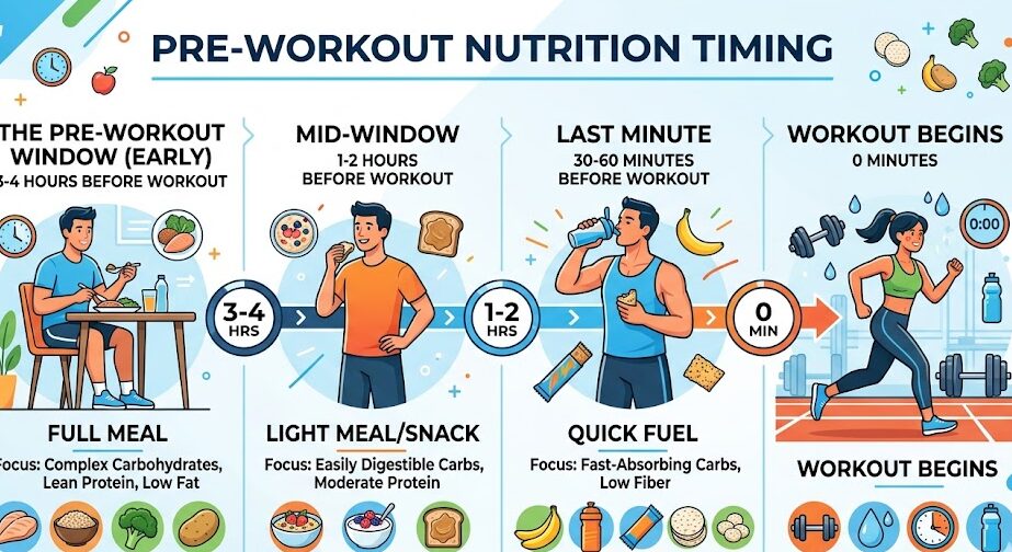 Choose pre workout snack timing for exercise performance