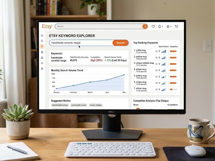 Find Etsy keywords for digital products