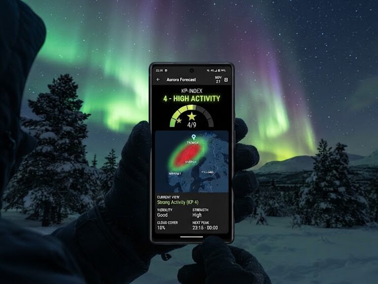 Northern Lights forecast app for glass igloo travel