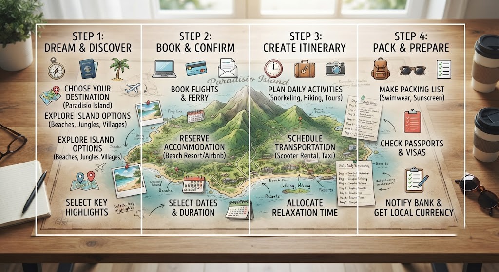 Plan romantic hidden island itinerary