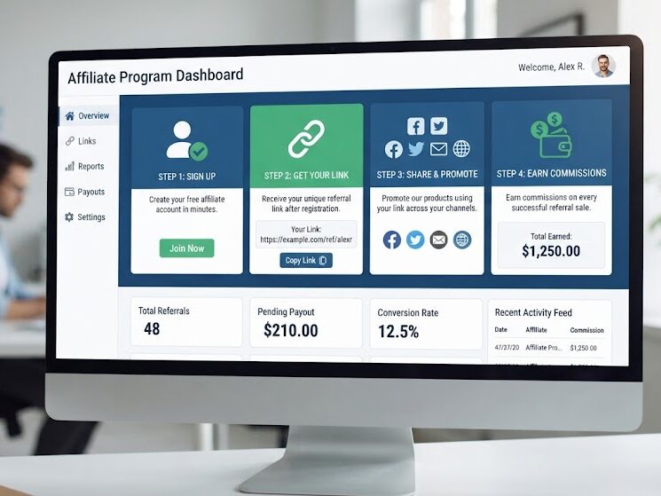 Affiliate marketing dashboard for beginners