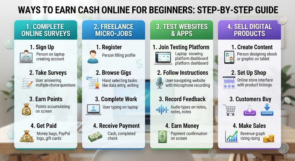 Ways to Earn Cash Online for Beginners