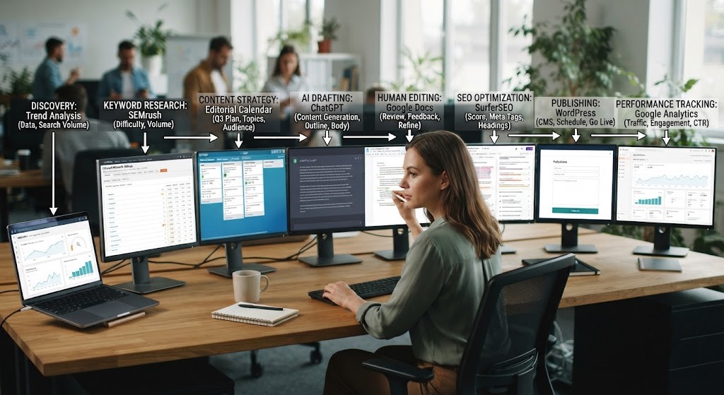 AI content creation workflow for small businesses