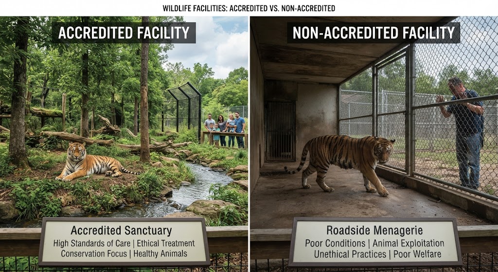Compare ethical zoo standards and conservation programs