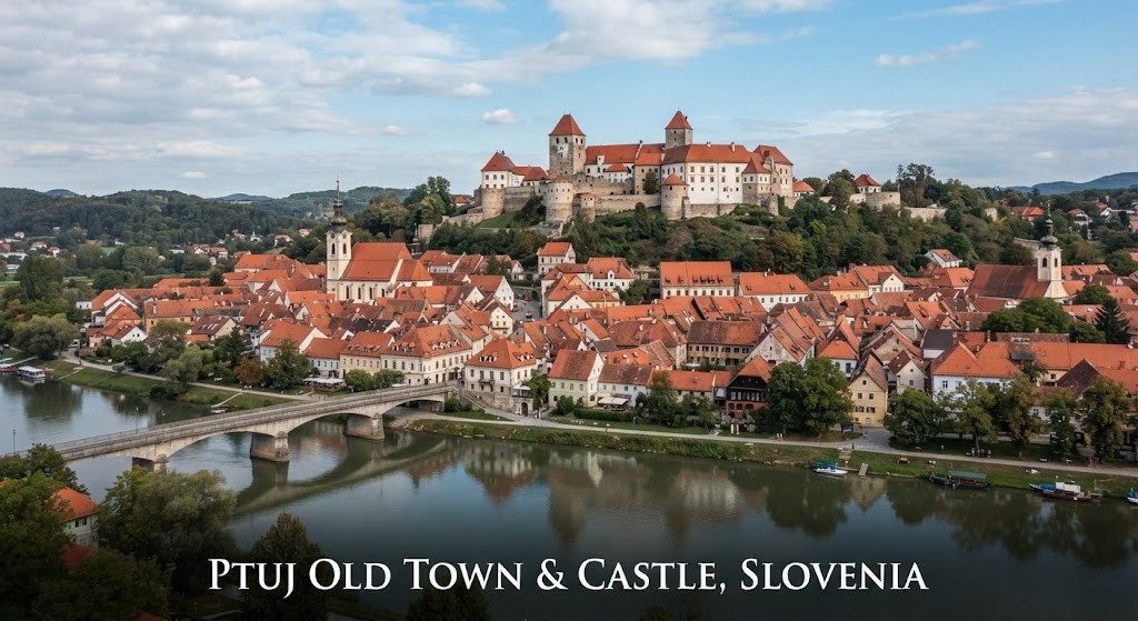 Photograph Ptuj historic town and castle in Slovenia