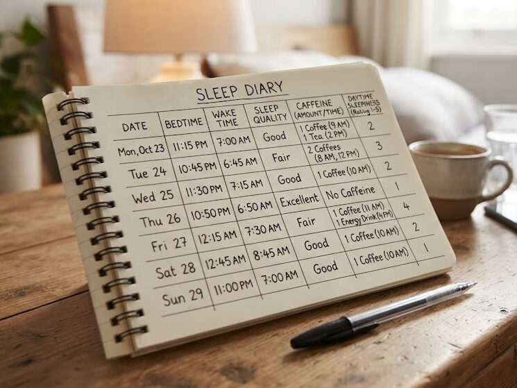 Track sleep patterns with a sleep diary