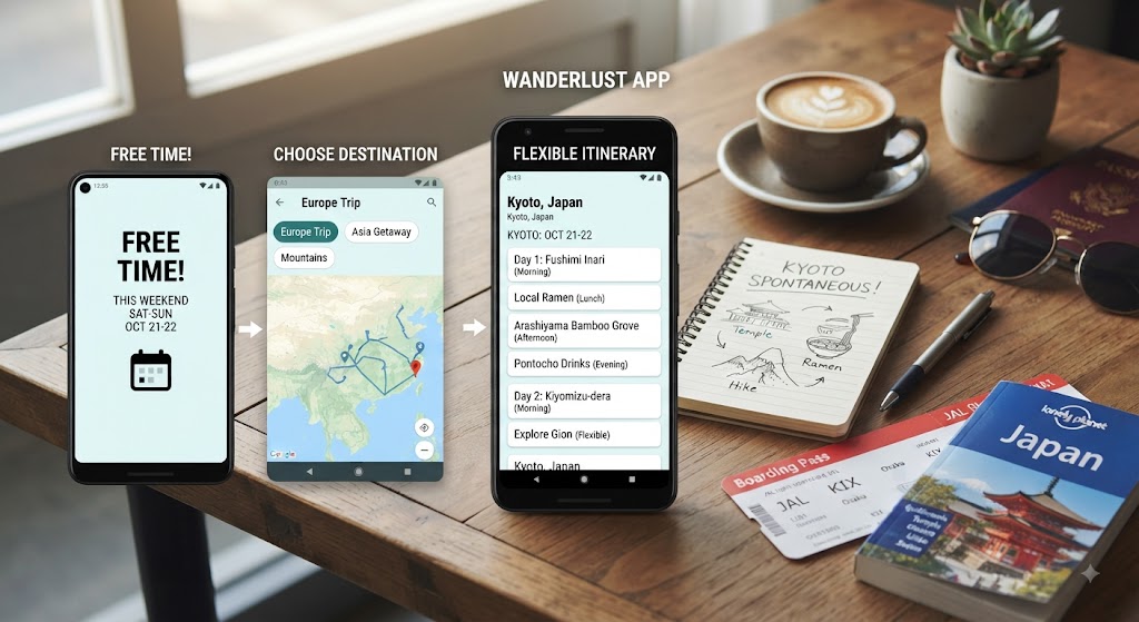Plan a spontaneous trip with a flexible travel itinerary