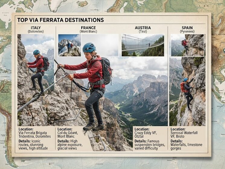 Explore best via ferrata destinations worldwide