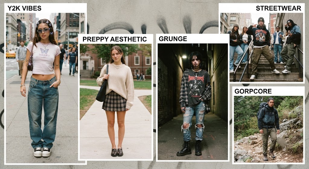 Explore Gen Z fashion trends across popular aesthetics