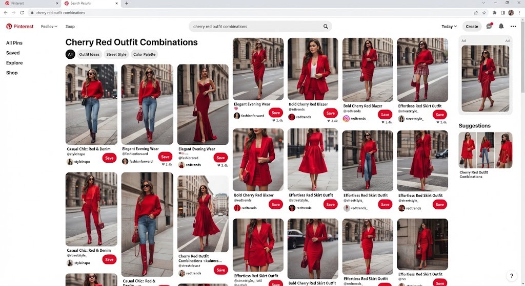 Find cherry red outfit ideas on Pinterest